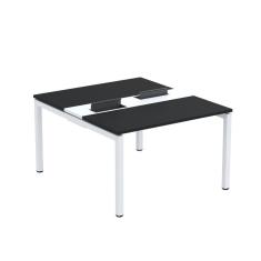 Mesa Plataforma Dupla com Pé de Aço para Coworking 110X140/2P PDC11/14/2P Preto/Branco