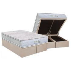 Conjunto Box Baú Queen Colchão Espuma Orthoflex Molas Ensacadas Masterpocket Starflex Dream New + Base Crc Suede Clean(158x198)