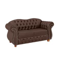 Namoradeira Chesterfield Merlo 2 Lugares - Veludo Marrom / Decoração, 