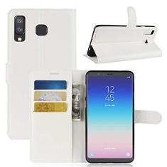 Capa para Samsung A8 Star, capa carteira flip de couro PU premium com compartimento para cartão, suporte e fecho magnético [capa interior à prova de choque de TPU] Compatível com Samsung A8 Star