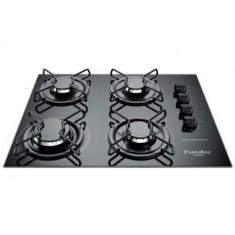 Cooktop Gourmet 4 Bocas Super Chama Mesa em Vidro Esmaltec, Preto, Biv