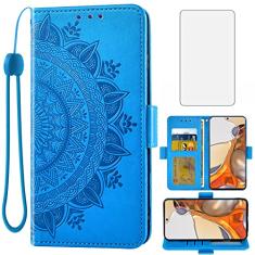 Asuwish Capa carteira compatível com Xiaomi Mi 11T/Mi11T Pro 5G e protetor de tela de vidro temperado porta-cartão de crédito flip bolsa alça de pulso suporte para celular para Mi11TPro T11 G5