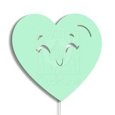 Luminária Abajur Parede Coração Madeira G9 30cm Decoração - Madelumi, 