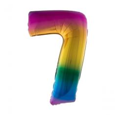Balão Metalizado Degradê Número 7 - 1 Metro