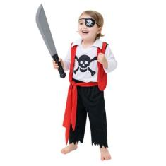 Fantasia Infantil Menino Pirata Tapa Olho Temático Vermelho - anjo da 