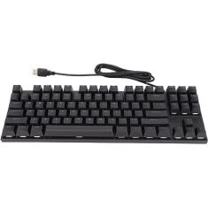 Teclado com fio, 87 teclas com design de luz de fundo Teclado para jogos fof Typists fof Home /605 (Size : Black)