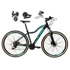 Bicicleta Aro 29 Feminina Ksw Mwza Shimano Altus 24v K7 Freios Hidráulicos Trava Pneus Faixa Bege-Feminino