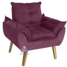 Poltrona Opala Suede Bordô