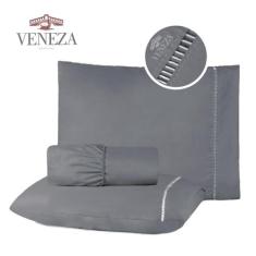 Jogo de Lençol Casal Queen 4 Peças MicroPercal 400 Fios Ponto Palito -