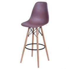 Banqueta Polipropileno Base Madeira Eiffel - OR Design