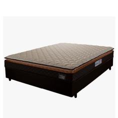 Cama Box Casal Colchão Espuma D33 Pillow Top Millenium 138x188x57cm Marrom Hellen - Suporta até 120kg por Pessoa