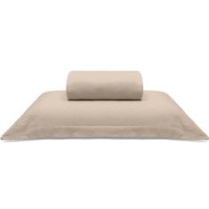 Jogo De Cama Buettner Solteiro Malha Liso 2 Peças Image Bege