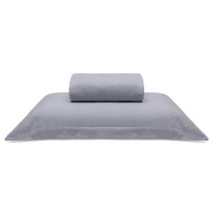 Jogo De Cama Buettner Solteiro King Malha 100% Algodão Liso 2 Peças Image Cinza