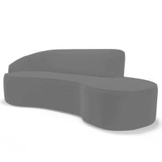 Sofá Living 2 Lugares 180cm Braço Esquerdo Mozart D06 Veludo Preto - Mpozenato