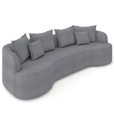 Sofá 4 Lugares 250cm Orgânico Quito K04 Boucle Grafite - Mpozenato