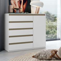 Cômoda Multiuso 5 Gavetas e 1 Porta 100% MDF Select - Belmax