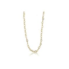 Colar de Corrente com Elos em Coração Folheado em Ouro 18k