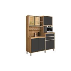 Kit Cozinha Gabi 08 Portas Freijó/Grafite – Vitamov