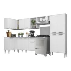 Cozinha Completa Xangai Zouk Fg3158 Com Armário E Balcão Branca