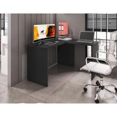 Mesa para Escritório em L Gávea Espresso Móveis Preto Black