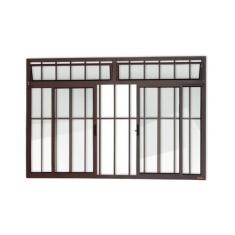 Janela Plus 4 Folhas com Bandeira e Grade Vidro Liso 120cm X 150cm Bri