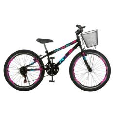 Bicicleta Aro 24 Kls Sport Gold  Freio V-Brake Mtb 21 Marchas Feminina