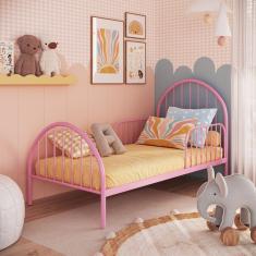 Cama Infantil em Ferro 199x110x95 Cm Hope Rosa Bebê