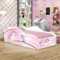 Mini Cama Fun Unicónio Rosa Infantil Com Colchão - CASA H