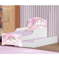 Mini Cama Infantil Com Auxiliar Pop Unicórnio