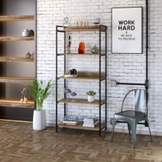Estante de Livros Industrial Aço 80cmx187cm 5 Prateleiras Kuadra - Com