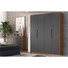 Guarda Roupa Casal 4 Portas Attore Amendola/grafito - Demóbile