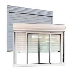 Janela De Aluminio Com Persiana Branco Integrada 120x100cm