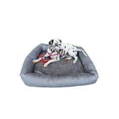 Cama Para Cachorro Grande 100x87 Cm - CINZA - 100% Lavável e Resistente - Pet Querido