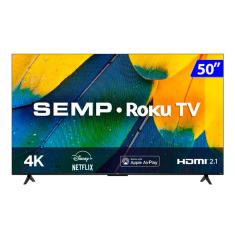 TV Semp 50 Polegadas RK8600 LED Full HD 4K Roku Wifi Dual USB HDMI - Preto