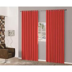 Cortina Blackout Em Tecido 5,00X2,80 Corta Luz Vermelho