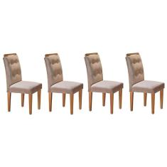 Cadeira Sala de Jantar Imperatriz Kit 4 Un Imbuia/Linho Turim - Rufato