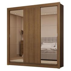 Guarda-roupa Casal 3 Portas de Correr com Espelhos 2 Gavetas Sublime Madesa