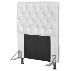 Cabeceira Cama Box Solteiro 90cm Cristal material sintético Branco - J