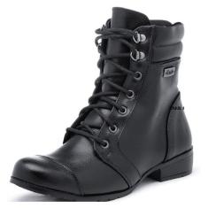 Bota coturno militar motociclista feminina top franca shoes preta, 35