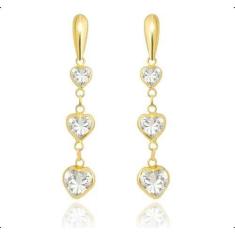  Brinco Com Pedras de Zircônias Ouro 18K - S.Demór Jóias