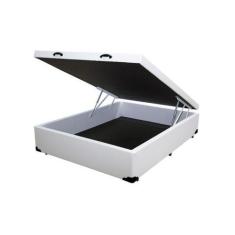 Cama Box Baú Viúva Ortobello Móveis Sintético Branco 41x128x188