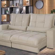 Sofá Retrátil e Reclinável Thor - Molas Ensacadas 230 Cm Bege