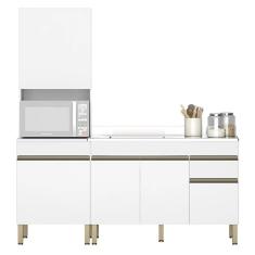 Paneleiro E Balcão Gabinete Com Pia 120cm Lina K02 Supremo - Mpozenato