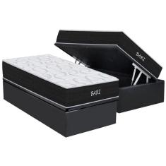 Conjunto Box Baú Queen: Colchão Espuma Orthoflex D45 Bari + Base Crc Courano Gray(158x198)