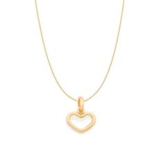 Colar Rommanel Banhado Ouro Pingente Mini Coração Vazado