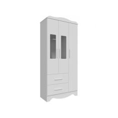 Guarda Roupa Provençal Moveis Peroba Clara MDF 03 portas , Branco