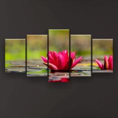 Quadro Decorativo Flor De Lótus Aquática 129x61 Sala Quarto