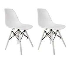 Conjunto com 2 Cadeiras Charles Eames II Branco