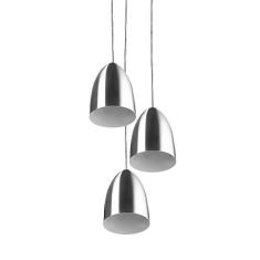 Pendente Cone Bala Sadan Aluminio Triplo Escovado