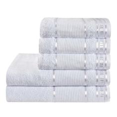 Toalha De Banho 5 Peças Premium Branco Dianneli 290g/m2